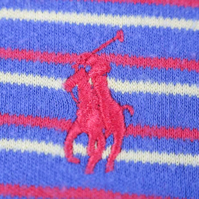 ポロバイラルフローレン 半袖ポロシャツ ボーダー ポニーロゴ トップス 大きいサイズ メンズ XLサイズ パープル Polo by Ralph Lauren メンズのトップス(ポロシャツ)の商品写真