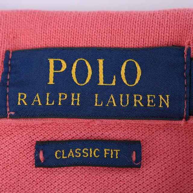 POLO RALPH LAUREN(ポロラルフローレン)のポロ・ラルフローレン 半袖ポロシャツ 無地 ポニーロゴ トップス コットン 大きいサイズ メンズ XLサイズ ピンク POLO RALPH LAUREN メンズのトップス(ポロシャツ)の商品写真