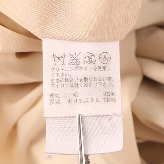 ツモリチサト 半袖ワンピース 総柄 ラウンドネック ひざ上丈 日本製 ウール100% 裏地あり レディース 2サイズ ベージュ TSUMORI CHISATO 8