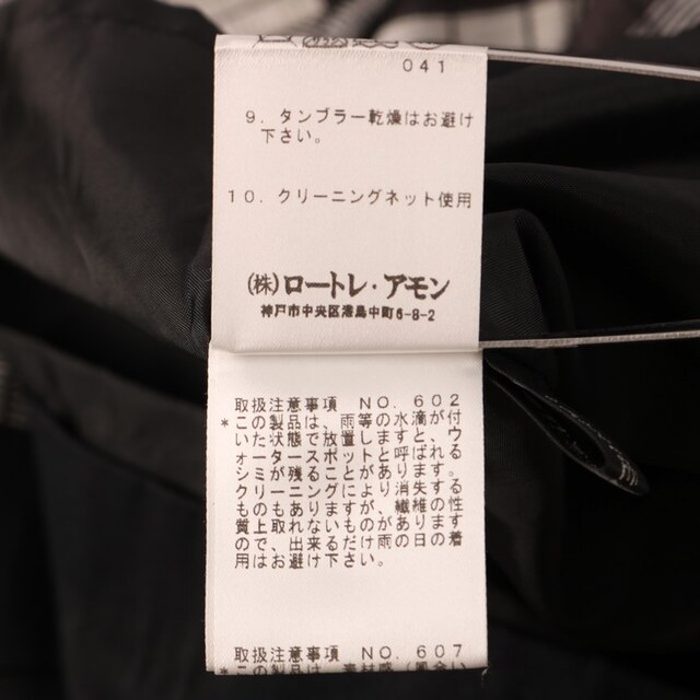 ロートレアモン 半袖ワンピース チェック ラウンドネック フレンチスリーブ プリーツ ひざ丈 レディース 38サイズ ブラック LAUTREAMONT 9