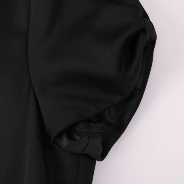 L'EST ROSE(レストローズ)のレストローズ 半袖ワンピース パフスリーブ ドレス フレア チュール ひざ上丈 日本製 レディース 2サイズ ブラック L'EST ROSE レディースのワンピース(その他)の商品写真