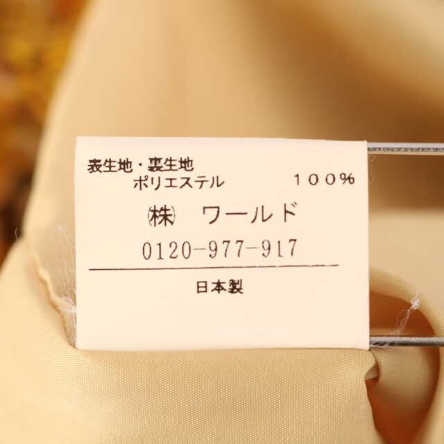 アンタイトル 半袖ワンピース 総柄 コクーンシルエット ひざ上丈 日本製 裏地あり レディース 2サイズ イエロー UNTITLED 9