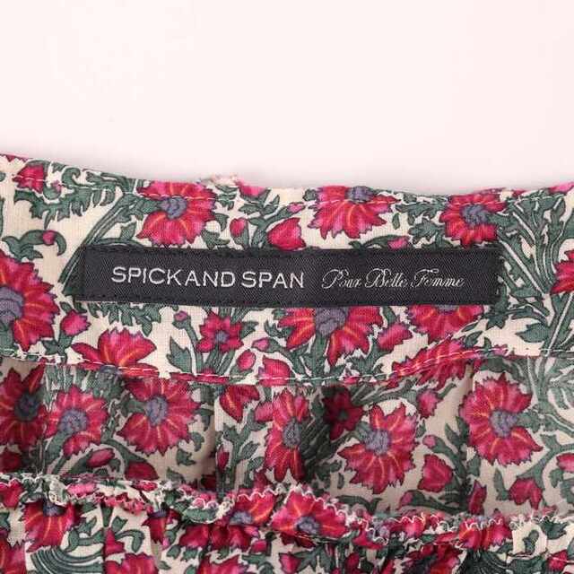 Spick & Span(スピックアンドスパン)のスピックアンドスパン 長袖ワンピース 花柄 総柄 スクエアネック ひざ上丈 日本製 M相当 レディース パープル Spick and Span レディースのワンピース(その他)の商品写真