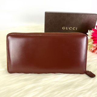Gucci - 【希少】グッチ レザー 長財布 ラウンドファスナー