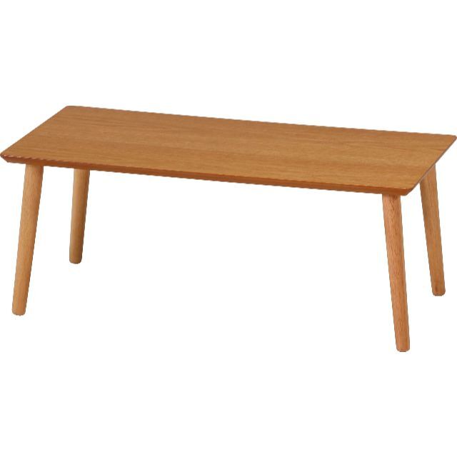 不二貿易 ローテーブル 幅80cm ナチュラル 天然木 簡単組み立て 10865
