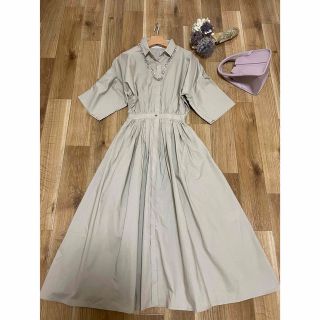 大人気✨プラージュ シャツワンピース✨ロング ベージュ コットン 36