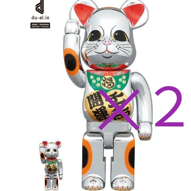 BE@RBRICK 招き猫 開運・千万両 銀メッキ 100% & 400%