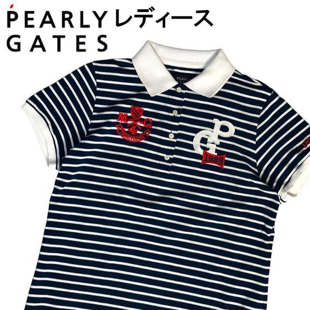 PEARLY GATES パーリーゲイツ 半袖ポロシャツ ボーダー ネイビー2