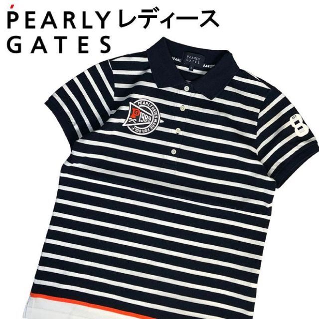 PEARLY GATES パーリーゲイツ 半袖ポロ ボーダー ネイビー0 熱い販売 ...