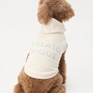 ジェラートピケ(gelato pique)のGELATO PIQUE ジェラートピケ 犬 M オフホワイト 裏毛フーディー (犬)