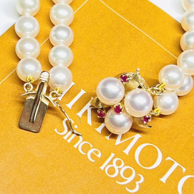 MIKIMOTO ミキモトK14宝石 真珠 あこやパール 2連 ブレスレットの通販