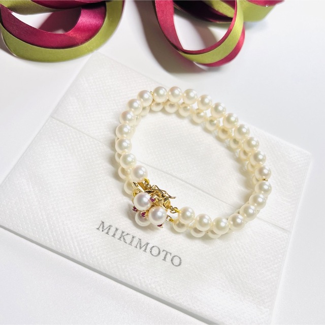 MIKIMOTO ミキモトK14宝石 真珠 あこやパール 2連 ブレスレットの通販