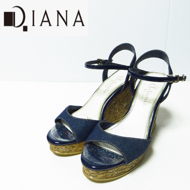 【新品】DIANAデニムウェッジミュール 新品】DIANAデニムウェッジミュール