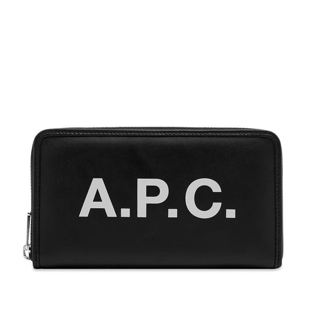 A.P.C アーペーセー 長財布 ブラック ラウンドファスナー ブランドロゴ ...