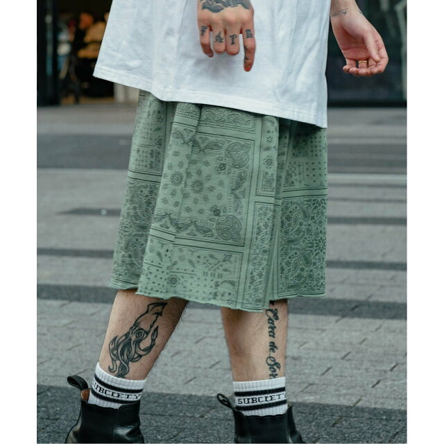 Subciety(サブサエティ)の【OLIVE】Subciety/(U)PAISLEY SWEAT SHORTS その他のその他(その他)の商品写真