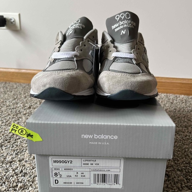 ニューバランス 990v2 グレー US8.5gray