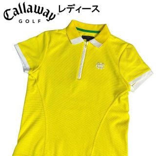 キャロウェイ(Callaway)のCALLAWAY キャロウェイ  ハーフジップ半袖ポロシャツ  イエロー L(ウエア)