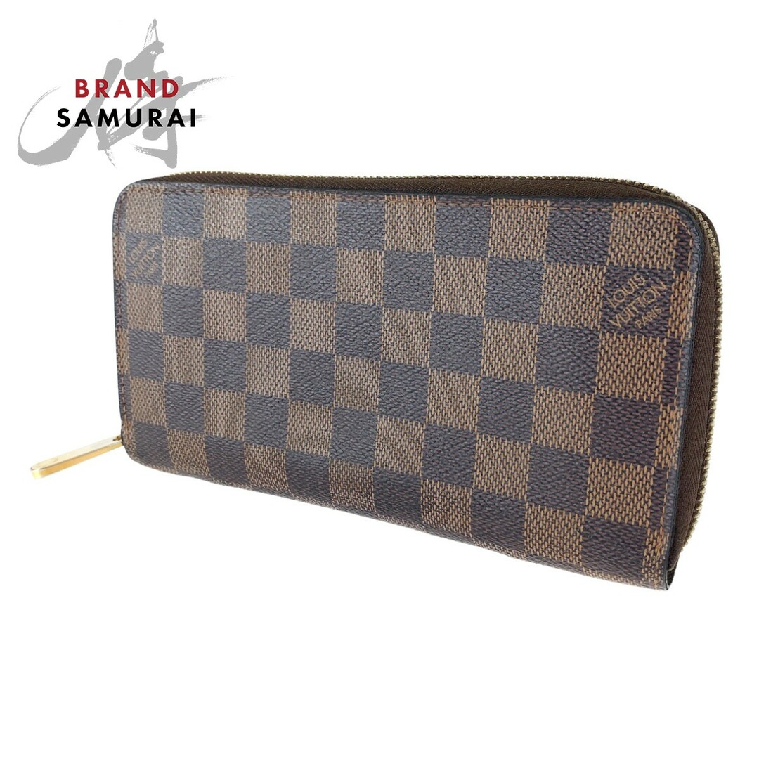 LOUIS VUITTON ルイヴィトン ダミエ エベヌ ブラウン ゴールド ダミエキャンバス N41661 長財布 ラウンドファスナー ラウンドジップ レディース 400699