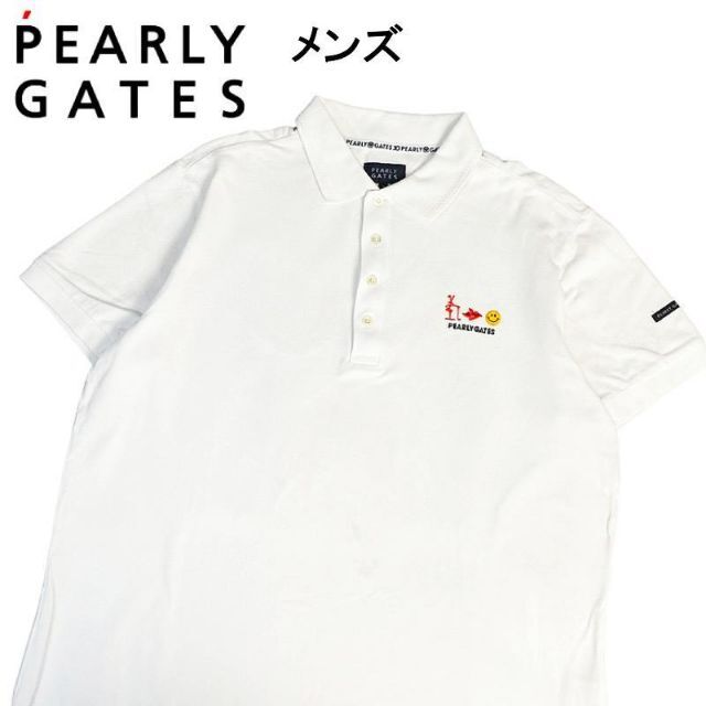 パーリーゲイツ 30周年モデル 半袖ポロシャツ ニコちゃん 刺繍  ホワイト 7