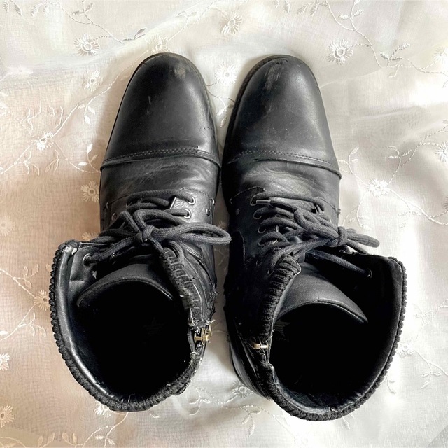 ハイカット革ブーツ 革靴 ブラック 黒 27.0cm メンズの靴/シューズ(ブーツ)の商品写真