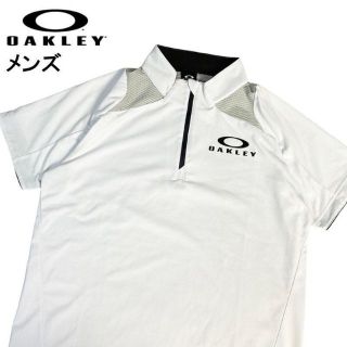 オークリー(Oakley)のOAKLEY オークリー  ハーフジップ半袖Tシャツ  ホワイト MEDIUM(ウエア)