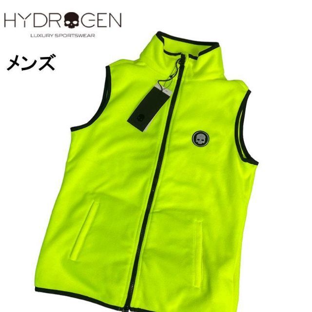 HYDROGEN(ハイドロゲン)のHYDROGEN ハイドロゲン  フリースジップベスト  イエロー S 【新品】 スポーツ/アウトドアのゴルフ(ウエア)の商品写真