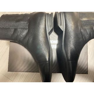 RAF SIMONS - 43 RAF SIMONS ノッチドヒール ファスナーレザーブーツ