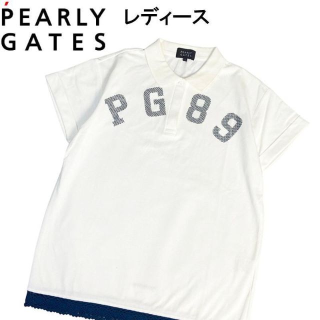 PEARLY GATES パーリーゲイツ 半袖ポロシャツ レース ホワイト系 1