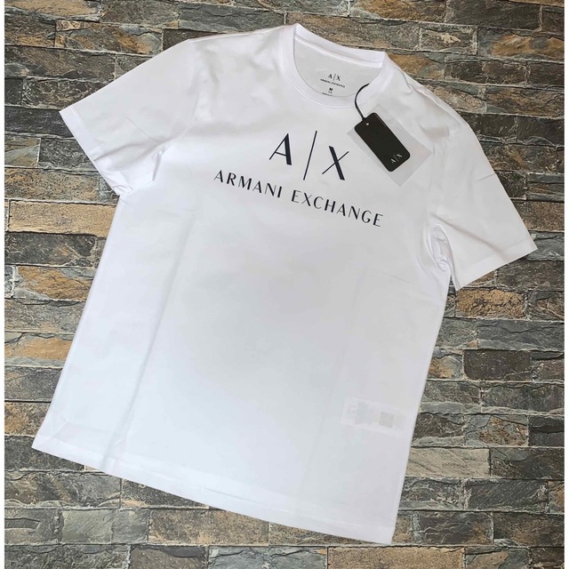 新品 ARMANI EXCHANGE アルマーニ リブ ロゴ トリムTシャツ