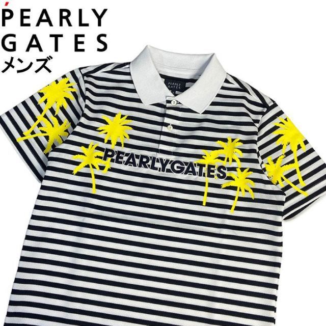 PEARLY GATES - パーリーゲイツ 半袖ポロシャツ ヤシの木プリント