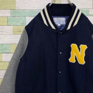 Champion - タグ付き☆バディー別注 チャンピオン 袖革スタジャン M ...