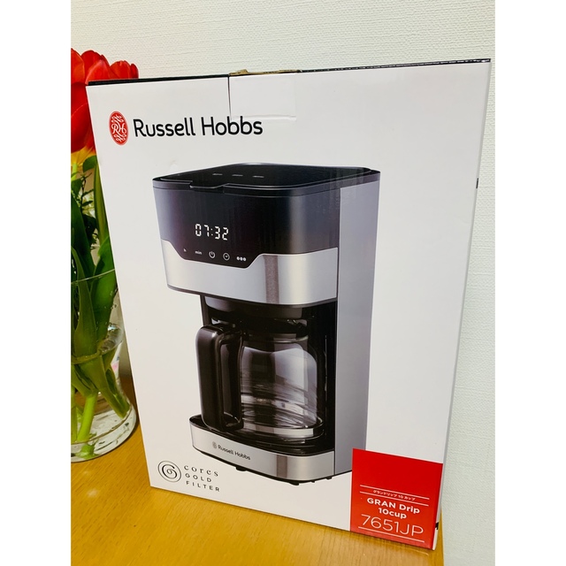 Russell Hobbs10カップ ラッセルホブスグランドリップ　7651JPガラス容器コーヒーメーカー機能