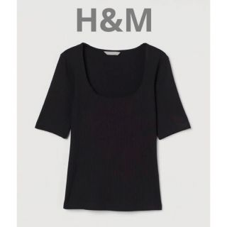 エイチアンドエム(H&M)のH&Mリブトップス　M(シャツ/ブラウス(長袖/七分))