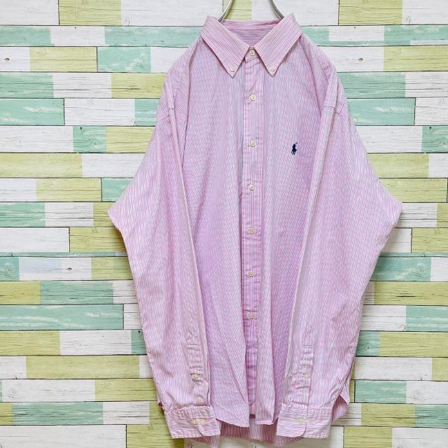 Ralph Lauren(ラルフローレン)のラルフローレン ストライプ BDシャツ ピンク 春カラー ポニー刺繍 メンズのトップス(シャツ)の商品写真
