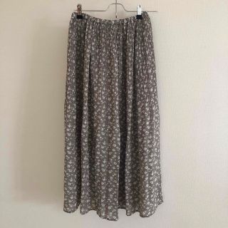 ダブルクローゼット(w closet)のダブルクローゼット フラワーシルエット柄消しプリーツスカート(ロングスカート)