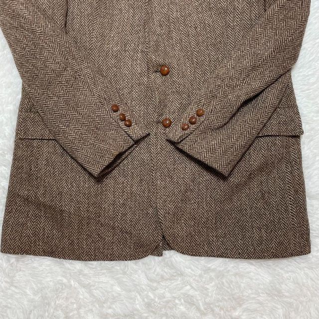 Harris Tweed(ハリスツイード)のハリスツイード テーラード ヘリンボーン くるみボタン 枯草色 大きめサイズ メンズのジャケット/アウター(テーラードジャケット)の商品写真