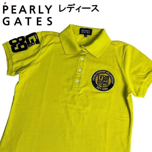 ゴルフ パーリーゲイツ 半袖ポロシャツ ワッペン イエロー 0 6201円 1