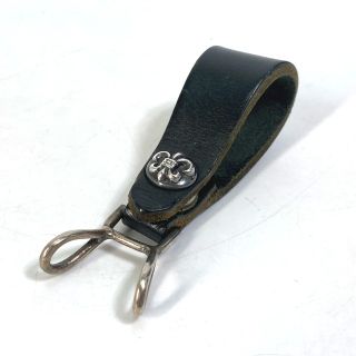 クロムハーツ(Chrome Hearts)のクロムハーツ CHROME HEARTS BSフレア ベルトループ w/2ループ キーリング レザー ブラック(キーホルダー)