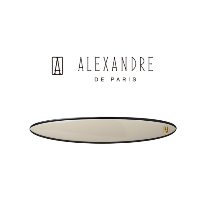 ALEXANDRE DE PARIS】バレッタ(7cm/ベージュ)+仏製コーム 【高知