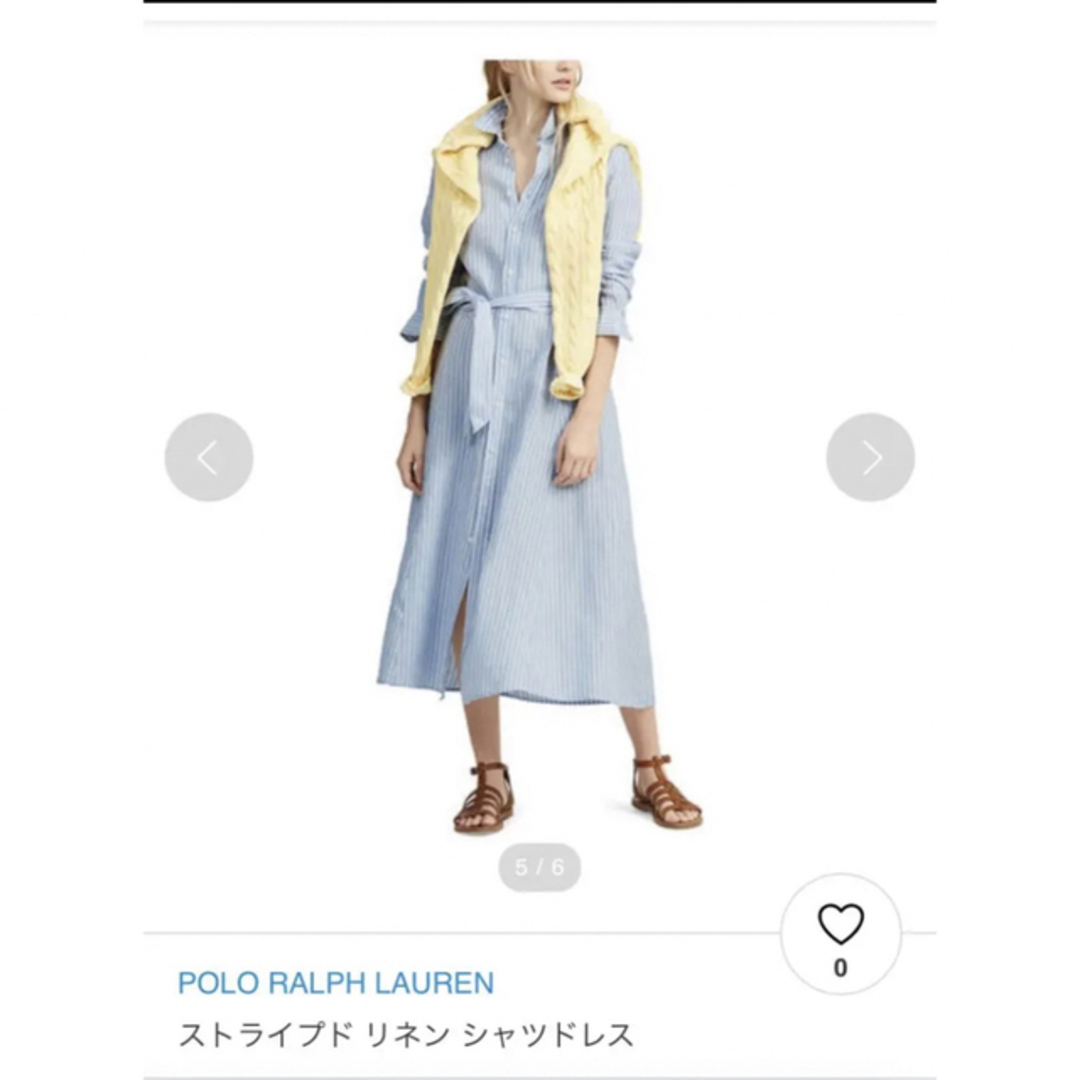 POLO RALPH LAUREN(ポロラルフローレン)のストライプドリネンシャツワンピース レディースのワンピース(ロングワンピース/マキシワンピース)の商品写真