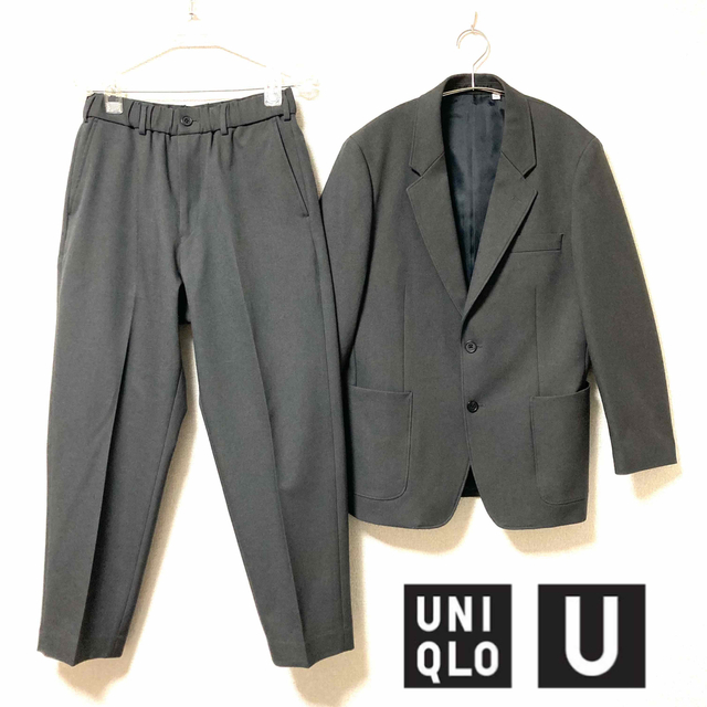 UNIQLO(ユニクロ)の【超美品】UNIQLO U ユニクロ　セットアップ　上下セット　グレー　S メンズのスーツ(セットアップ)の商品写真