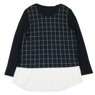 アザー(other)の15AW レイヤード カットソー 長袖 ラウンドネック チェック プルオーバー(カットソー(長袖/七分))