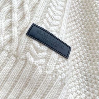 高級カシミヤ混 ブラックレーベルクレストブリッジ 立体編み ニットセーター M