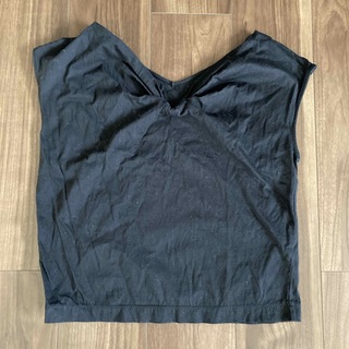 オペークドットクリップ(OPAQUE.CLIP)のノースリーブTシャツ　ブラック(Tシャツ(半袖/袖なし))