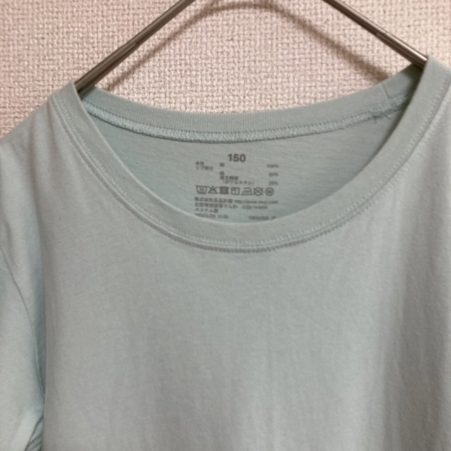 MUJI (無印良品)(ムジルシリョウヒン)の無印良品　キッズ　150 Tシャツ　COTTON 優しいグリーン キッズ/ベビー/マタニティのキッズ服男の子用(90cm~)(Tシャツ/カットソー)の商品写真