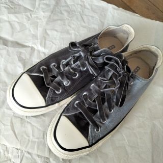 コンバース(CONVERSE)のCONVERSEALL STAR ベロア厚底スニーカー 24cm(スニーカー)