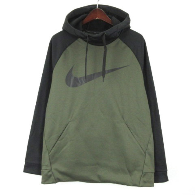 ナイキ NIKE フーディ パーカー カーキ ブラック L 230421E