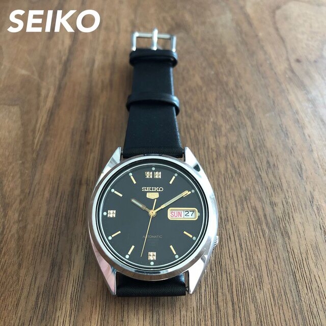 SEIKO(セイコー)の【SEIKO】SEIKO5 自動巻 セイコーファイブ　黒　ブラック メンズの時計(腕時計(アナログ))の商品写真