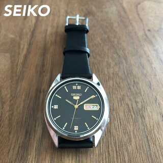 セイコー(SEIKO)の【SEIKO】SEIKO5 自動巻 セイコーファイブ　黒　ブラック(腕時計(アナログ))