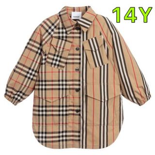 バーバリー(BURBERRY)のBurberry バーバリー シャツ ワンピース　ストライプ　チェック　14Y(シャツ/ブラウス(長袖/七分))